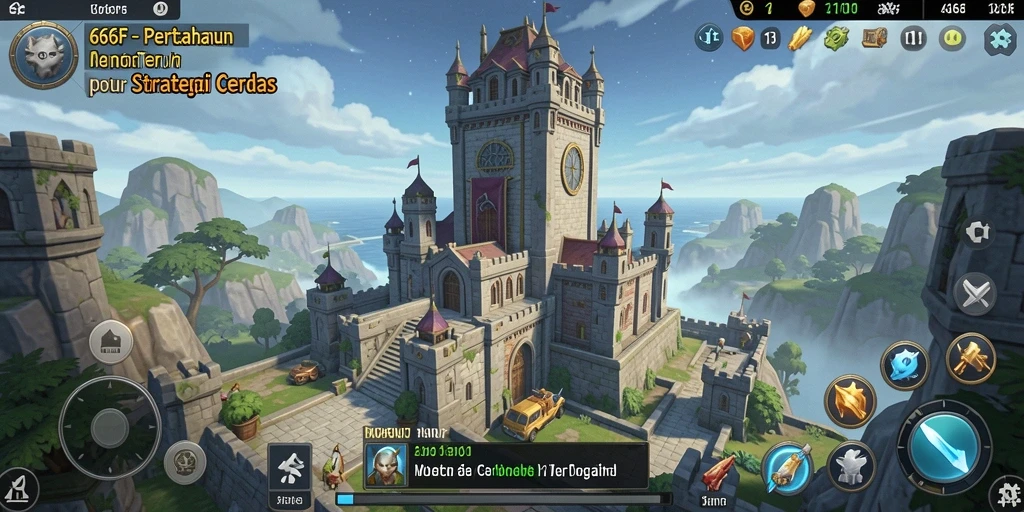 Tampilan gameplay Tower Defense yang menegangkan dan strategis dalam 666F.