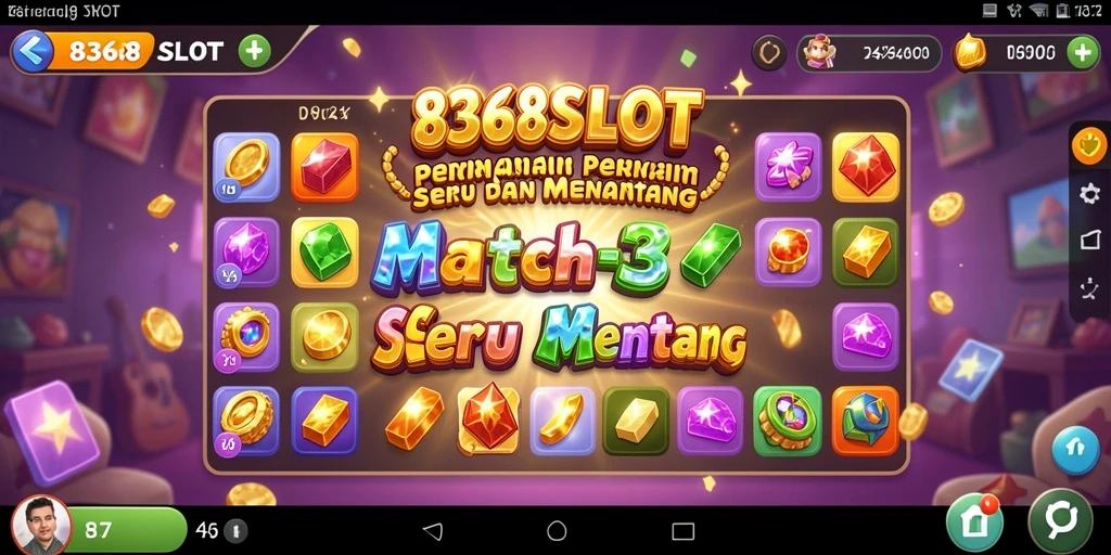 Tampilan menarik dari gameplay Match-3 8368SLOT yang seru.