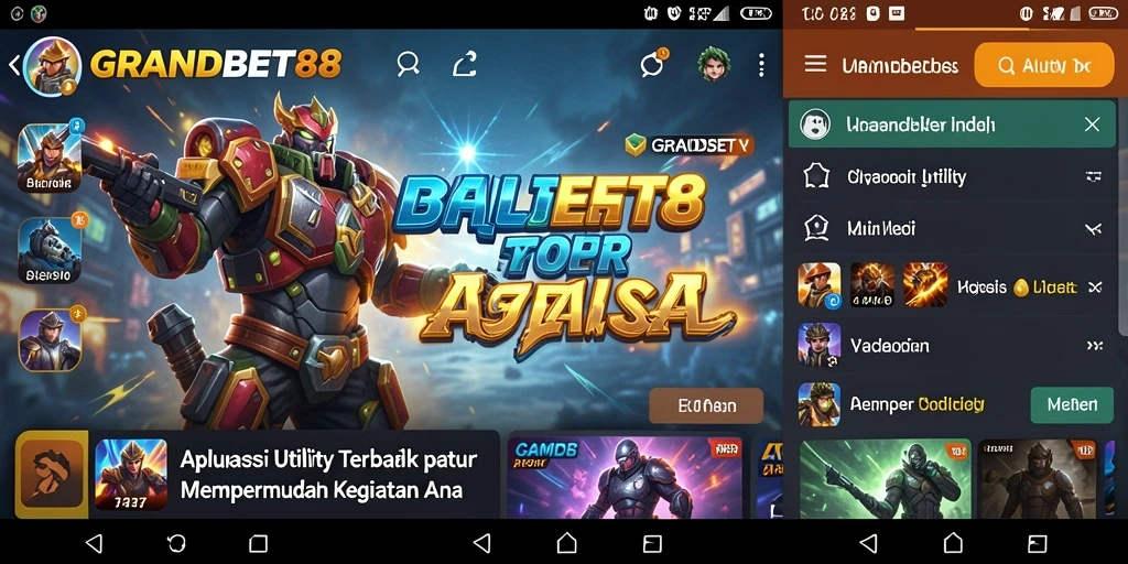 Tampilan antarmuka aplikasi GRANDBET88 yang intuitif dan responsif.