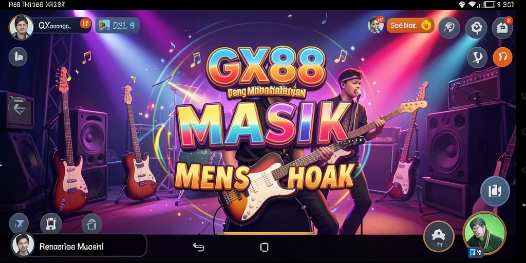 Screenshot GX88 menampilkan gameplay seru dengan berbagai lagu.
