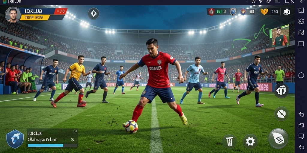 Tangkapan layar gameplay IDKLUB memperlihatkan aksi seru olahraga.