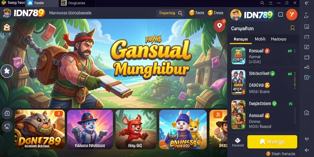 Screenshot gameplay IDN789 yang ceria dan penuh warna.