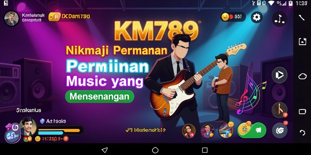 Screenshot gameplay KM789 menampilkan interaksi seru dengan musik.