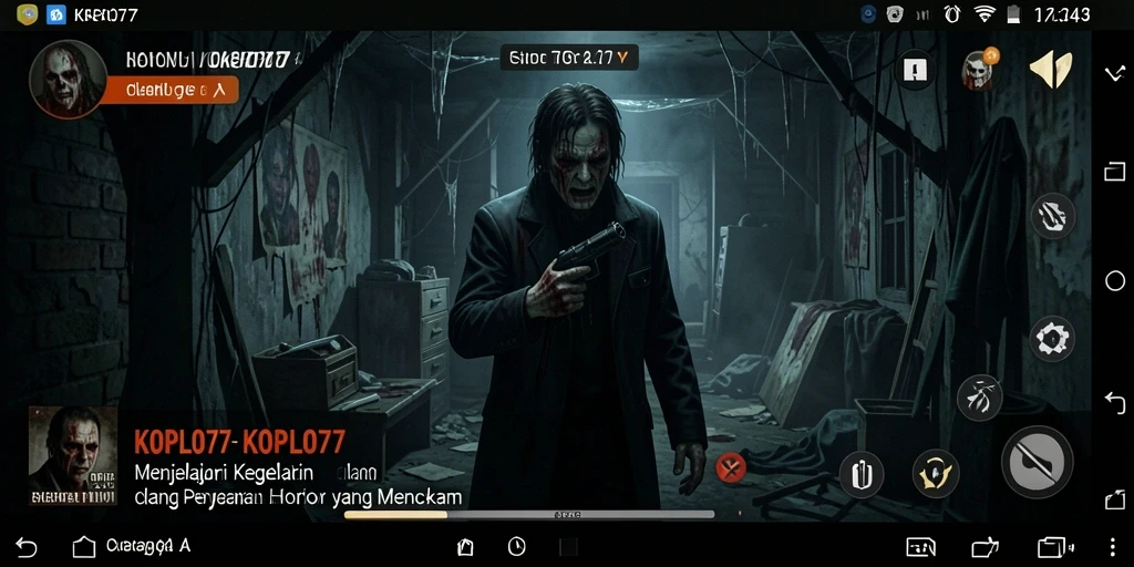 Screenshot gameplay KOPLO77 dengan suasana horror yang menegangkan.