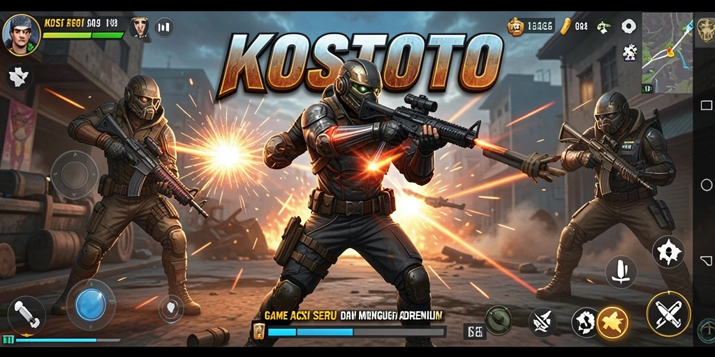 Screenshot KOSTOTO menunjukkan pertarungan aksi yang intens.