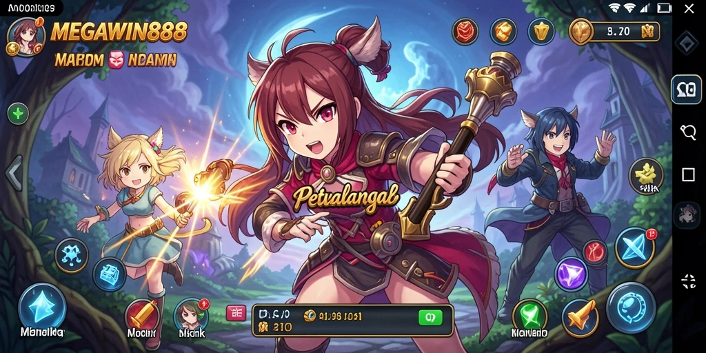 Tampilan menarik dari gameplay MEGAWIN888 di dunia anime.