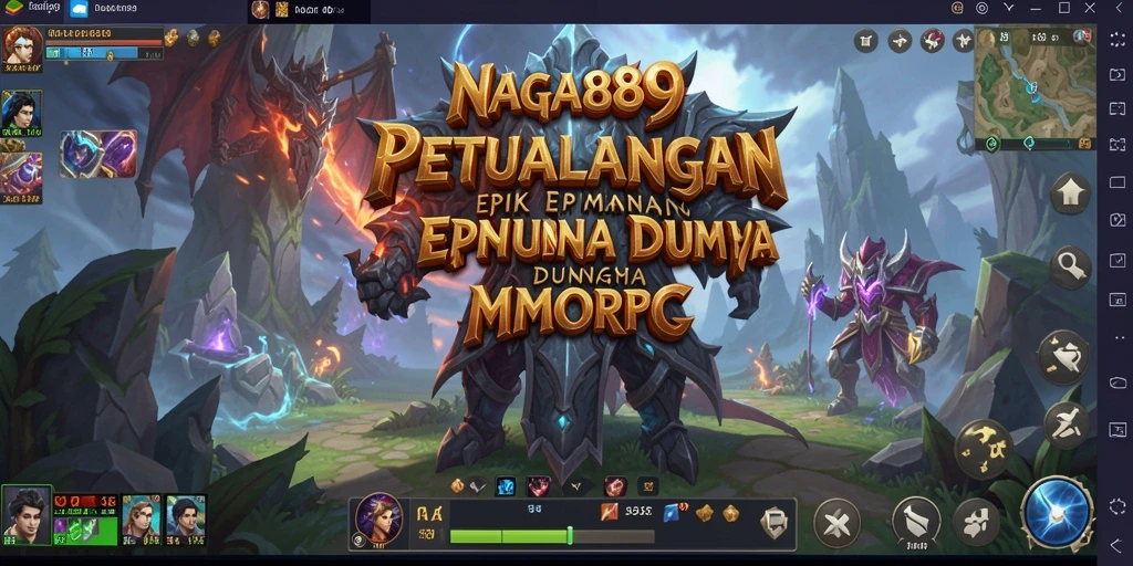 Screenshot menunjukkan aksi seru dalam game NAGA889 dengan karakter dan monster ikonik.