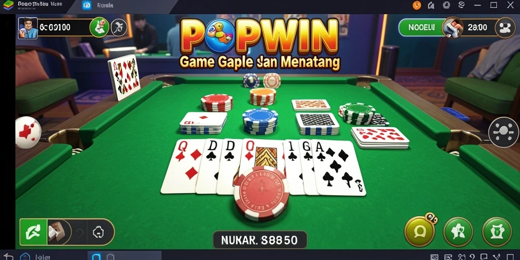 Screenshot utama POPWIN menampilkan gameplay seru Gaple.