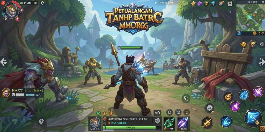 Tampilan gameplay yang epik di dunia MMORPG RK77.