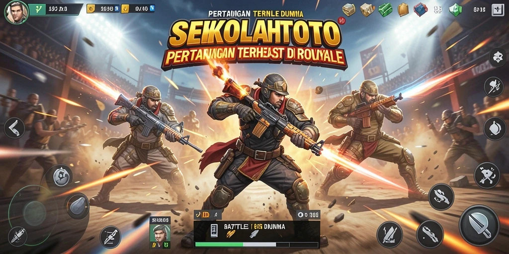 Gameplay seru di SEKOLAHTOTO dengan pertempuran yang intens.