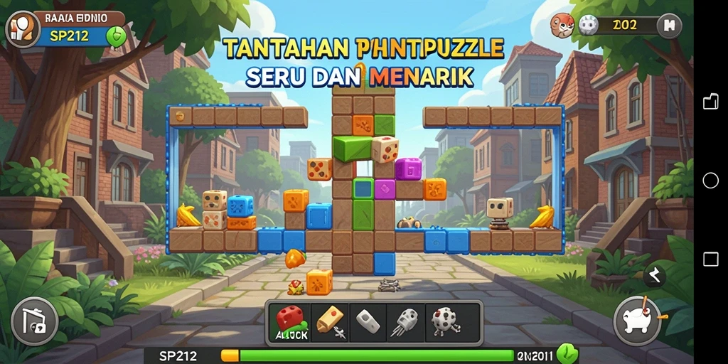 Tampilan gameplay SP212 dengan berbagai teka-teki menarik.