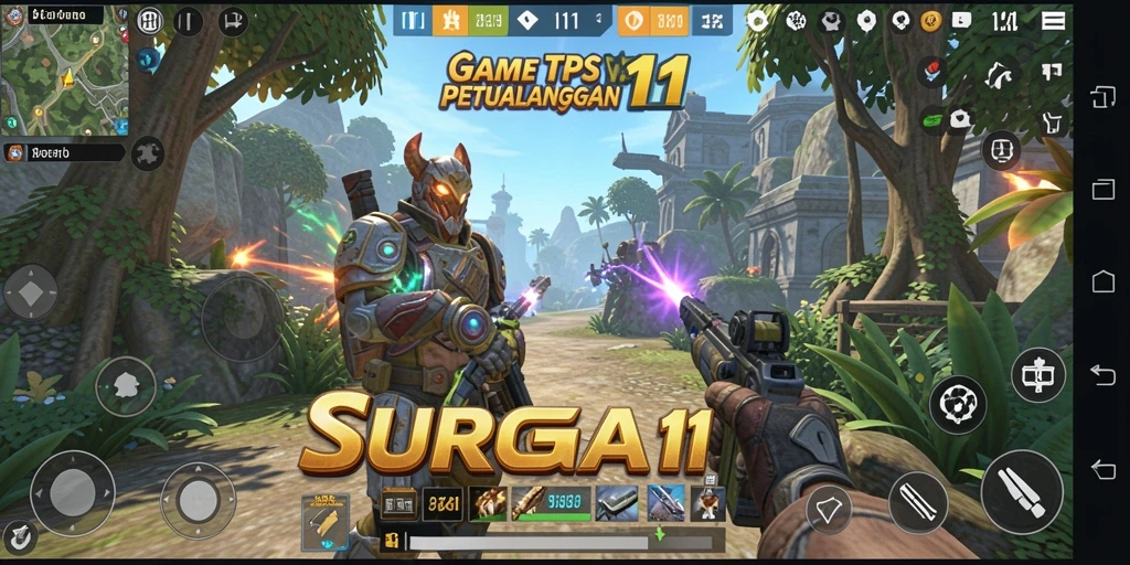 Tampilan seru gameplay SURGA11 dengan pertempuran yang mendebarkan.