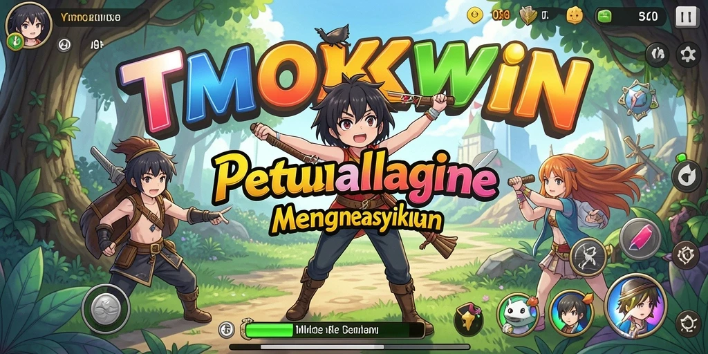 Screenshot game TMOKWIN menampilkan pertarungan karakter anime yang seru.