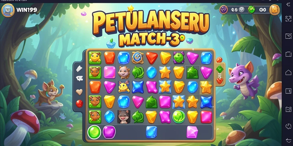 Tampilan gameplay seru dari WIN199 yang penuh warna dan tantangan.